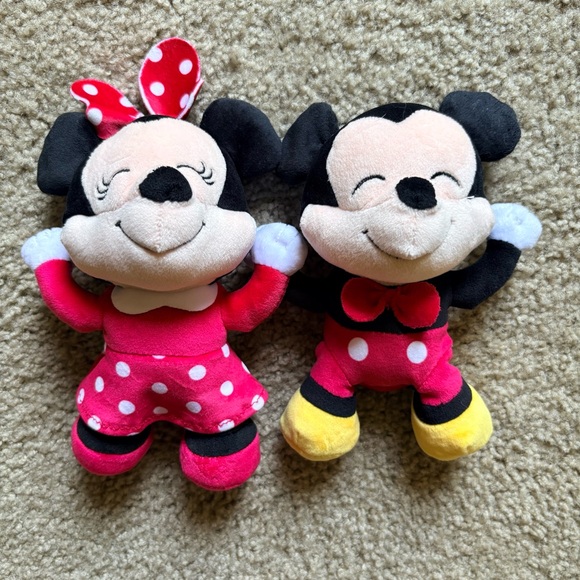 Disney Other - TY Beanie Baby Disney Mickey Mouse and Minnie Plush Toys - Pink, Black, Yellow
